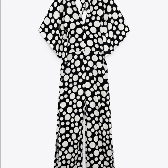 NWT - Zara Studio Limited Edition Black and White Polka Dot Jumpsuit - Picture 4 of 11